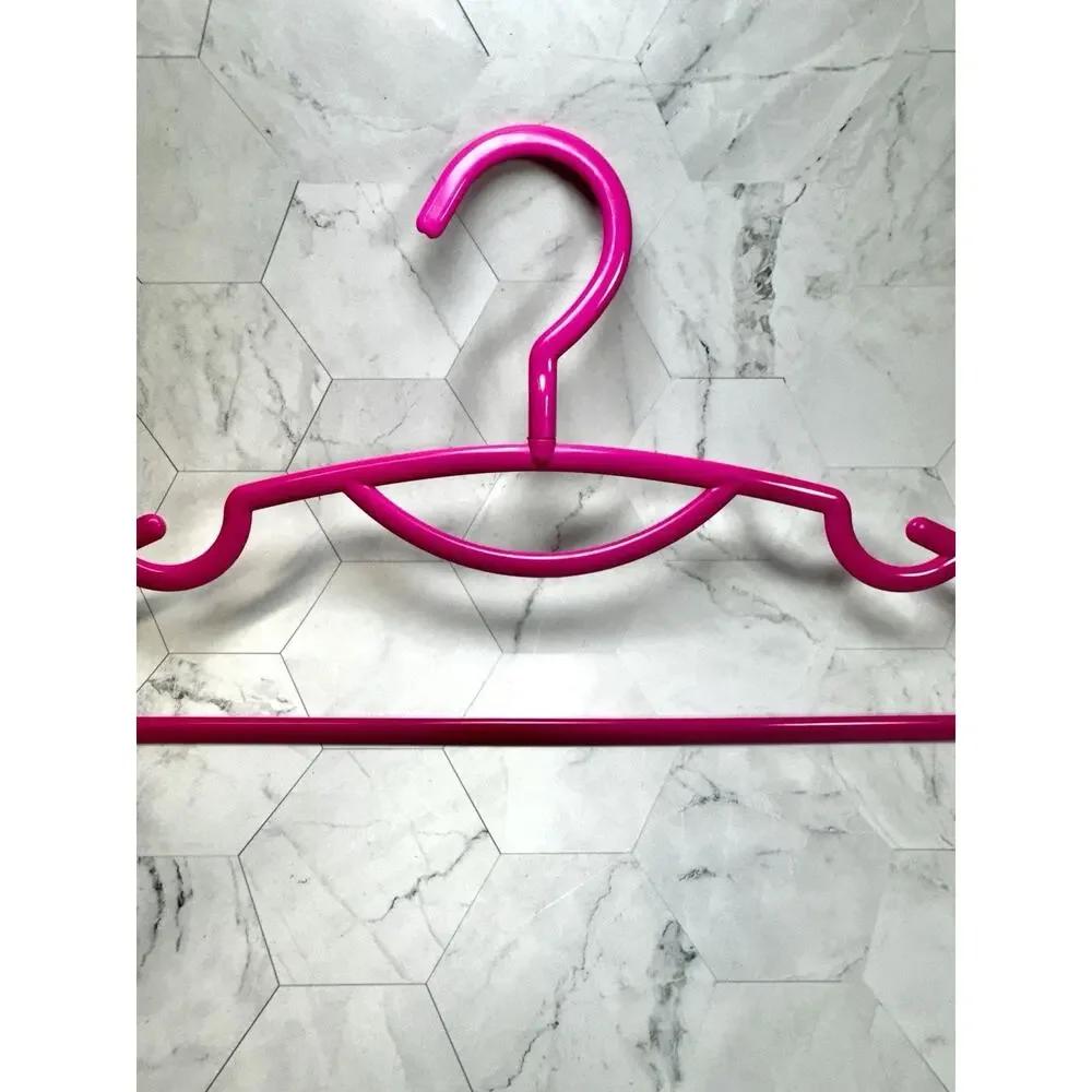 Hot Pink Petite 16 Inch Slim Line Shirt/Pant Hangers Rotating Hook (36 Pack)